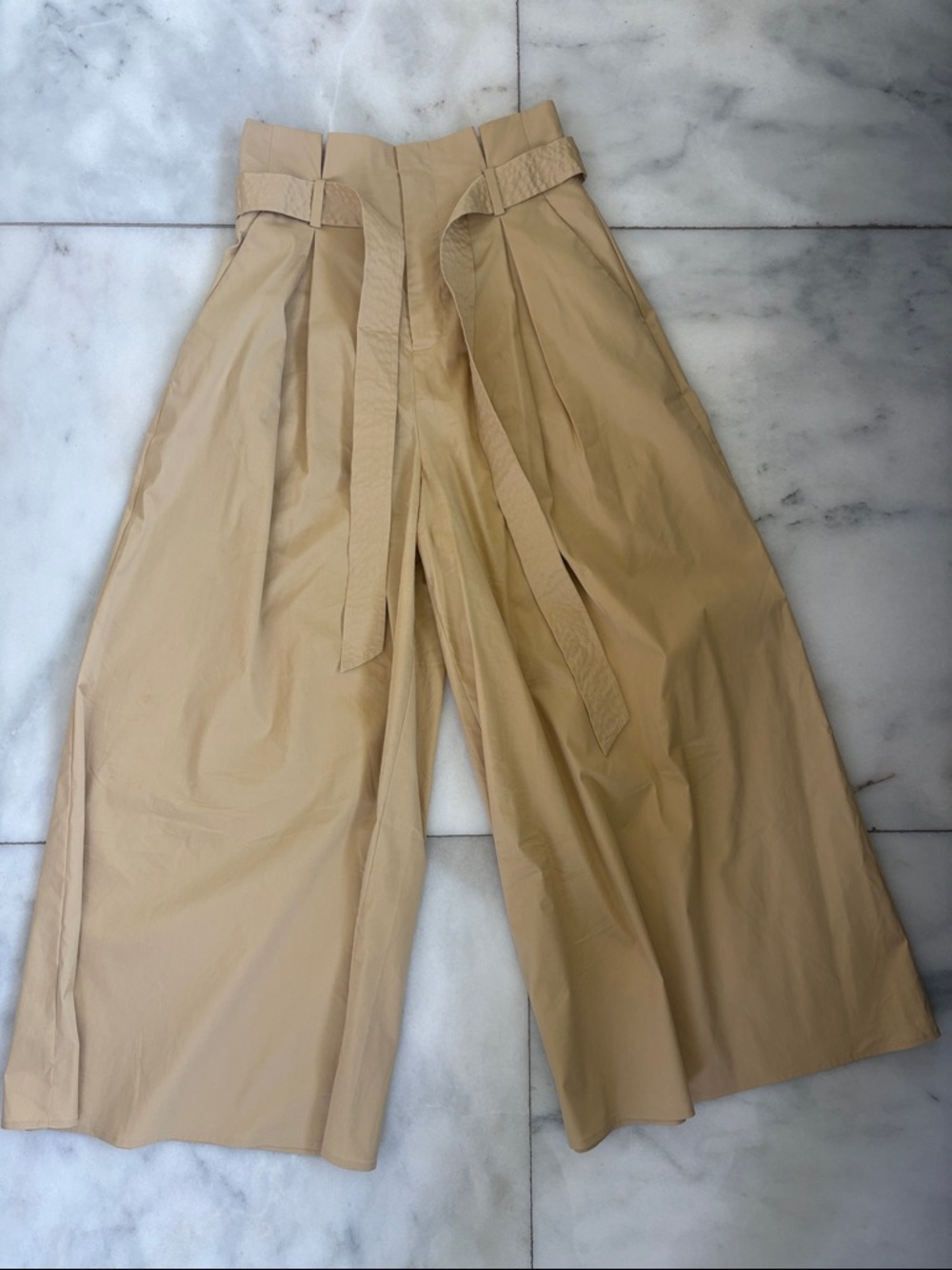 L’AGENCE High-Waist Wide Leg Women's Pants in Beige